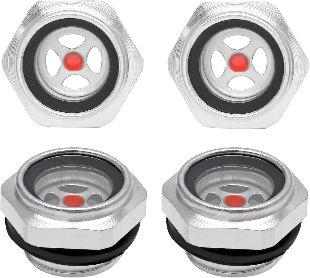 4Pcs Air Compressor Oil Sight Glass 1/2 Inc NPT Oil Liquid Level Gauge Male Thre