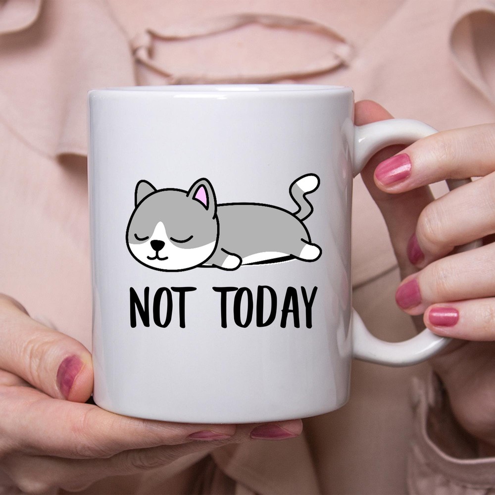Funny Munchkin Cat Lazy Sleeping Not Today Cat Mug Lazy Gift For Cats Lovers
