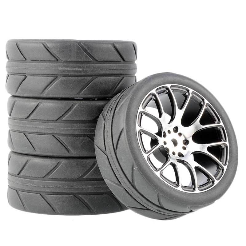 1/10 Onroad Rc Car Aluminium Wheels Tires For Tamiya tt01 Hpi Rs4 Traxxas HSP