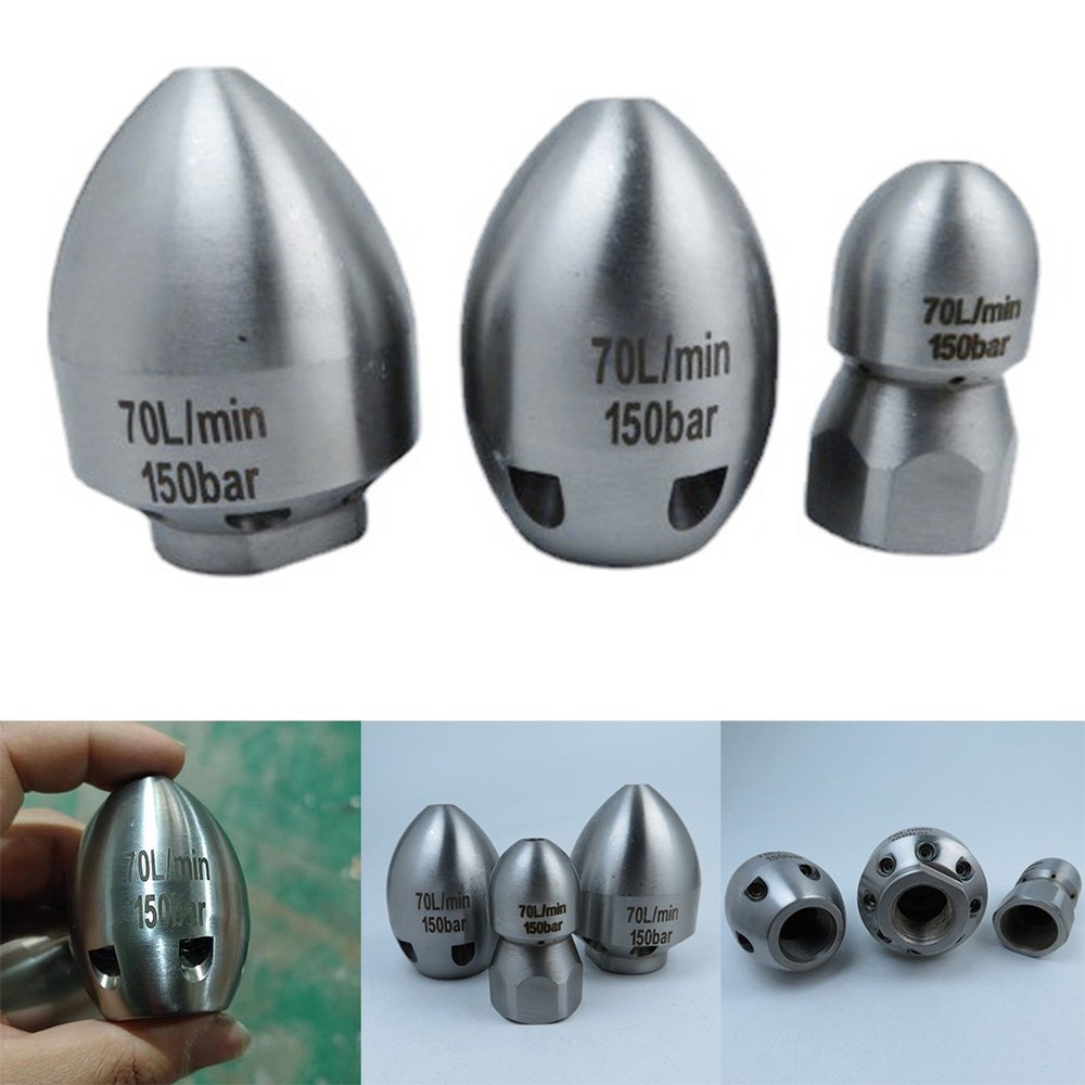 1pc Pressure Drain Jetter Hose Nozzle Flusher Pipe Nozzles For Heavy Dirty Part