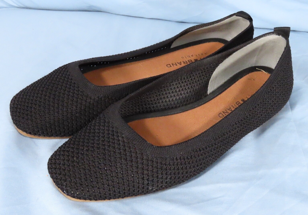 LUCKY BRAND Black Ribbed Mesh Fabric BALLET FLATS SHOES Daneric STRETCHY COMFY 7
