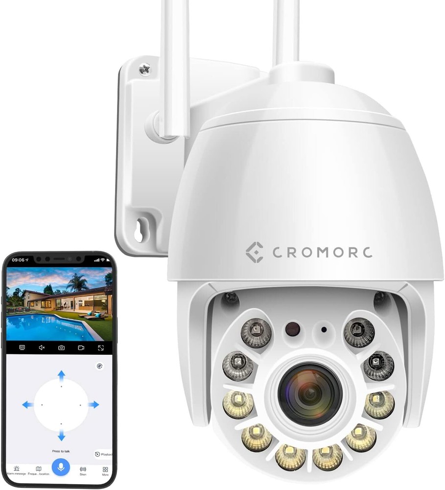 360° Panoramic 3MP WiFi Outdoor Security Camera with Pan Tilt and Digital Zoom