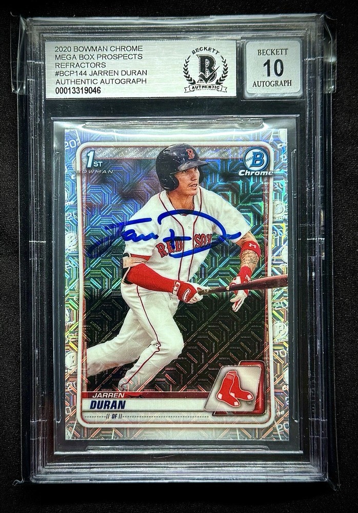 2020 Jarren Duran 1st Bowman Chrome MEGA REFRACTOR Authentic AUTO BGS 10 Rookie