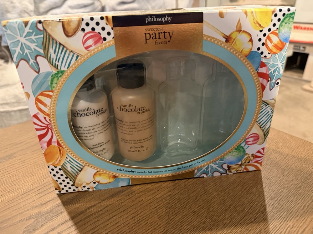 Philosophy Discontinued Vanilla Chocolate Crumble Half Gift Set Box 4oz Bottles