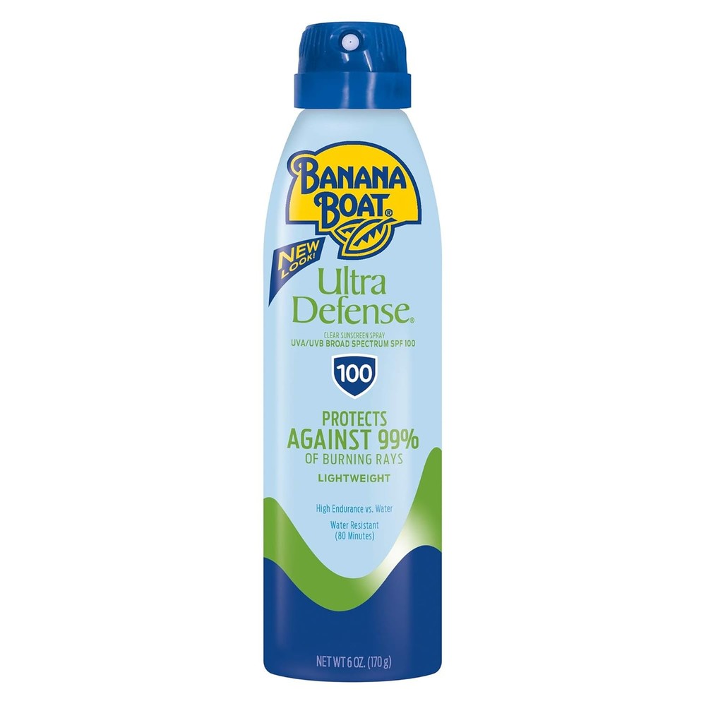 Banana Boat Ultra Defense Clear SPF 100 Sunscreen Spray 6oz Lightweight Protection