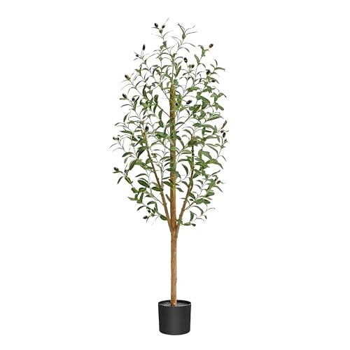 Artificial Olive Trees, Fake Olive Trees for Indoor, Faux Olive 5ft 1 Black