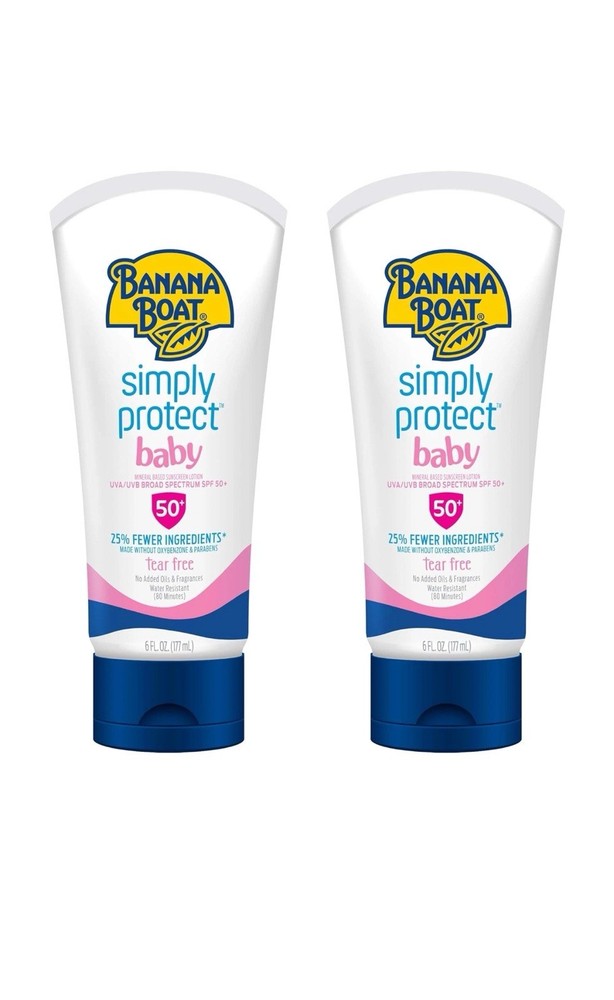Banana Boat Baby 100% Mineral Sunscreen Lotion SPF 50 Twin Pack | Banana Boat Ba