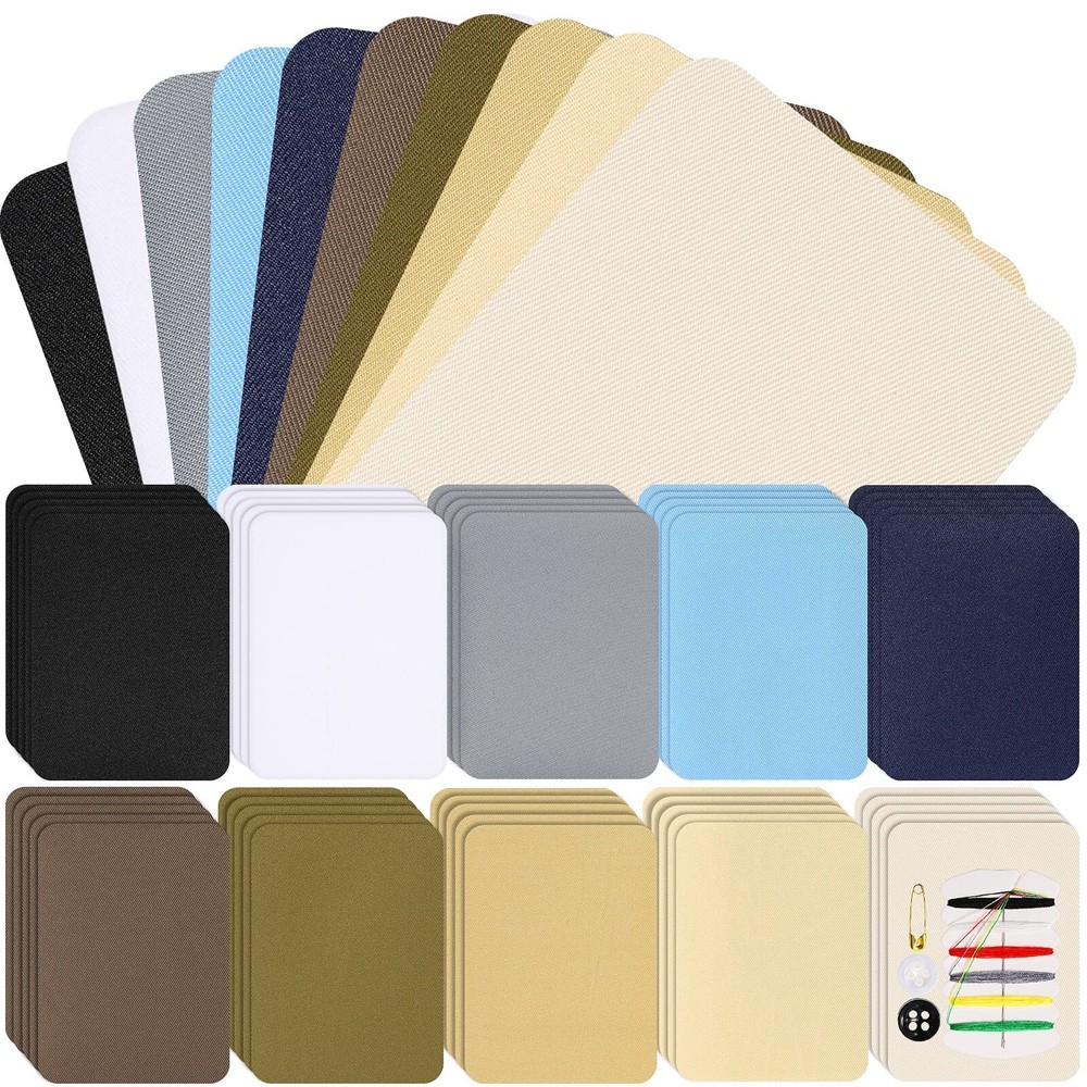 50 Colorful Iron-On Fabric Repair Patches for Clothes & DIY Craft Projects