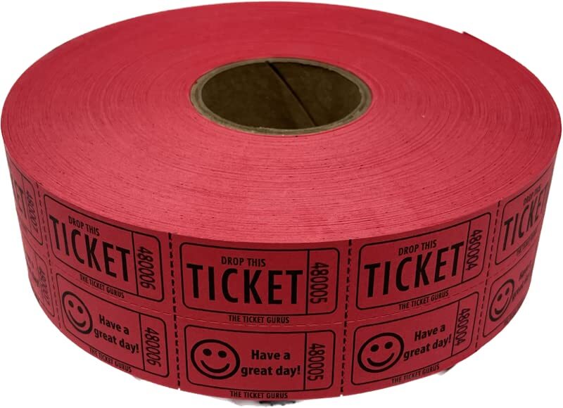 Double Smile Raffle tickets-2000/roll (Red)