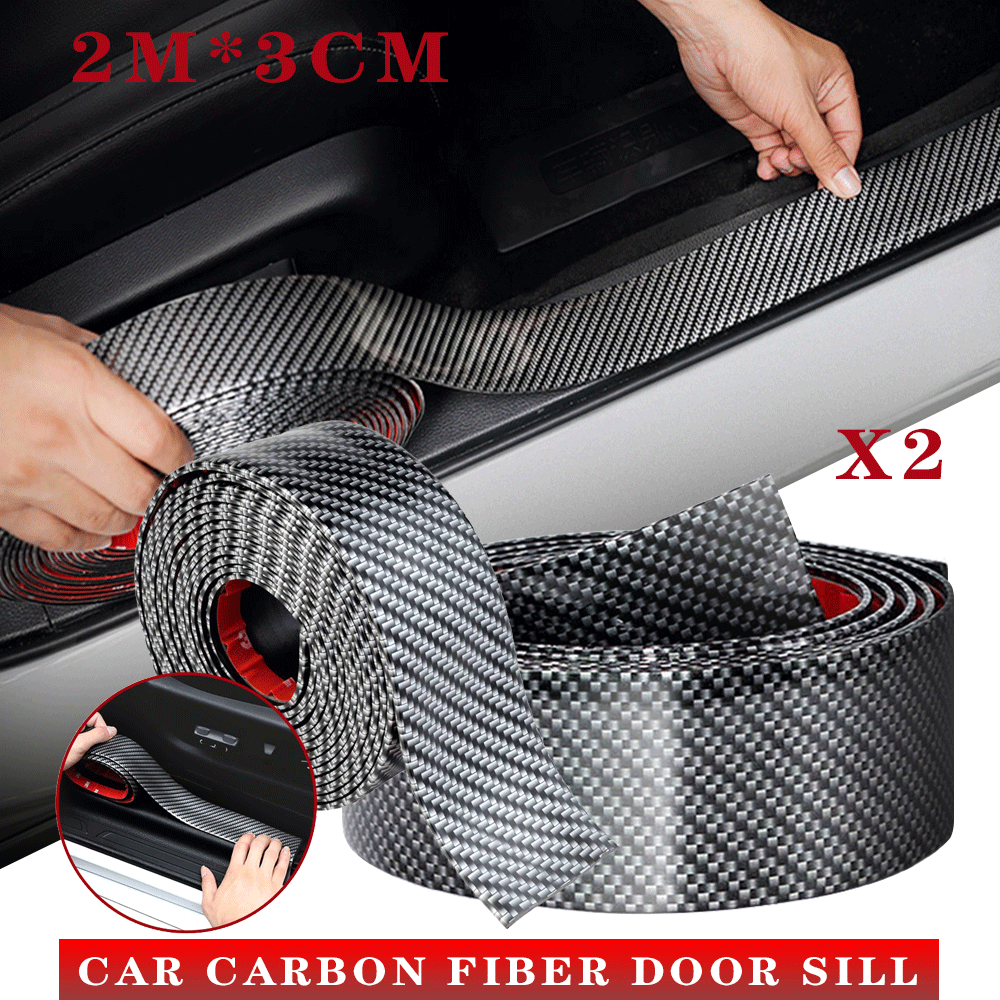 2X Fiber Carbon Universal Front Spoiler Bumper Chin Skirt Lip Protector Splitter