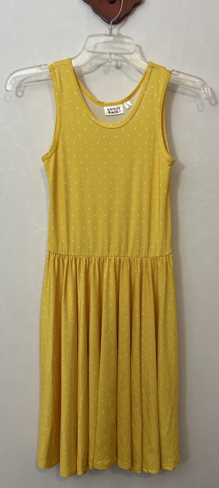 Dot Dot Smile Girls Yellow Polka Dot Sleeveless Knee-Length Dress Size 8/10 A3364
