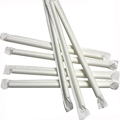 Wrapped 500 Pack - 10.25 inch Wrapped Jumbo Drinking Straw, Foodservice Dispo...