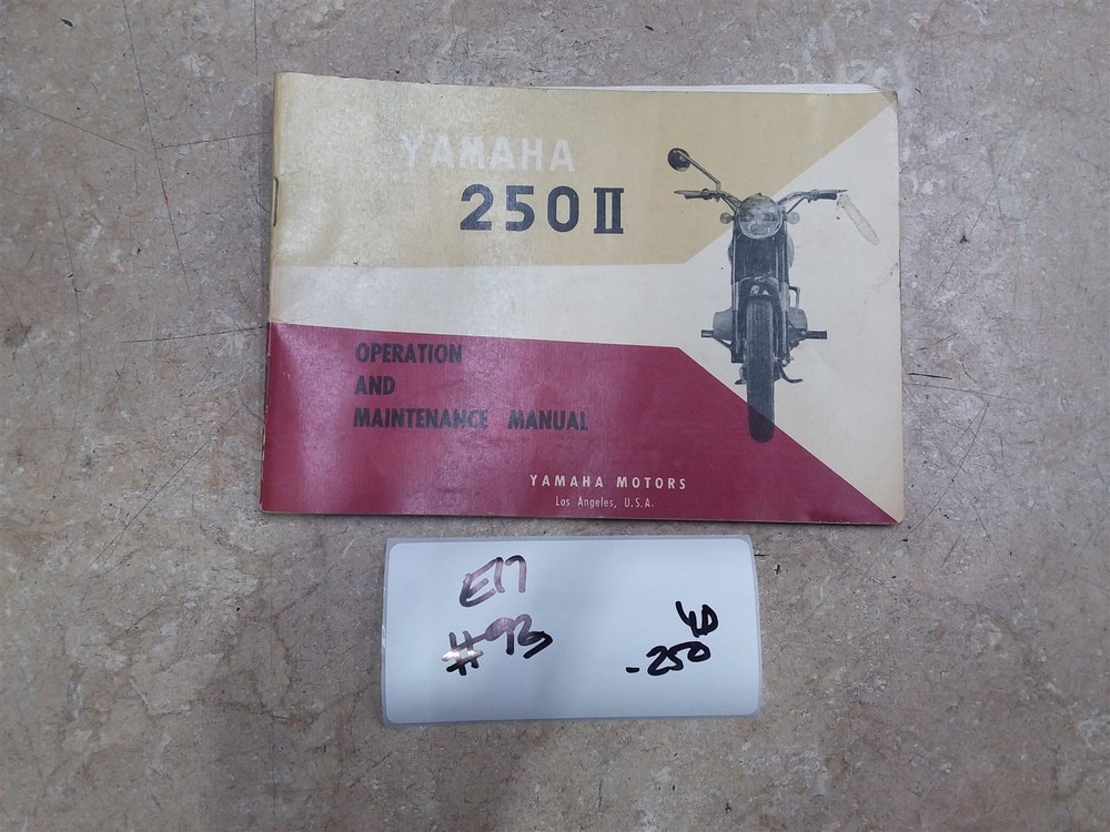 Yamaha YD3 YD2 250-ll Original Owners Maintenance Manual 1975 # 93 ANX ARP E17