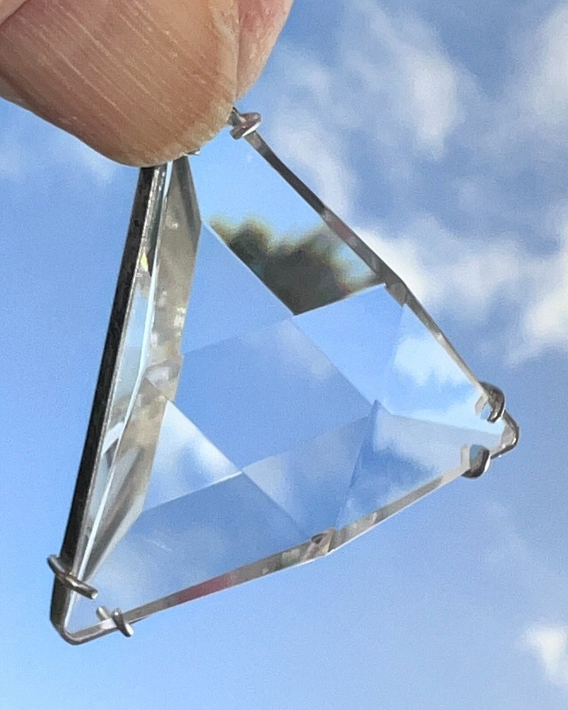 VOGEL CUT TIBETAN QUARTZ  STAR OF DAVID PENDANT SET IN STERLING SILVER