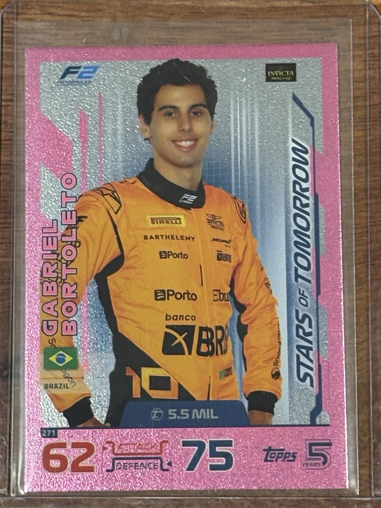 2024 Topps Turbo Attax Gabriel Bortoleto Stars of Tomorrow Pink #271 Kick Sauber