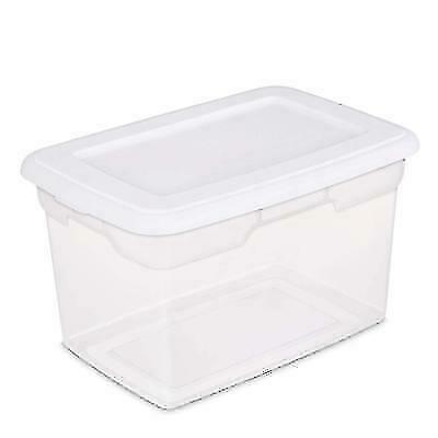 Sterilite 58 Qt. Clear Plastic Storage Box with White Lid - Limited Time Offer!-image