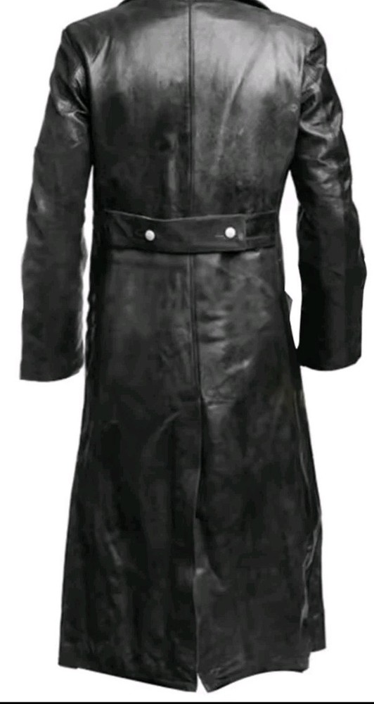 mens leather trench coat (Large)