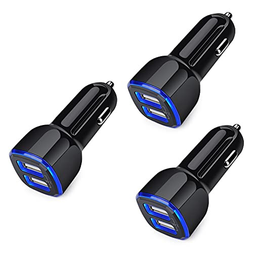 3Pack 2.4A Fast Dual USB Car Charger for iPhone