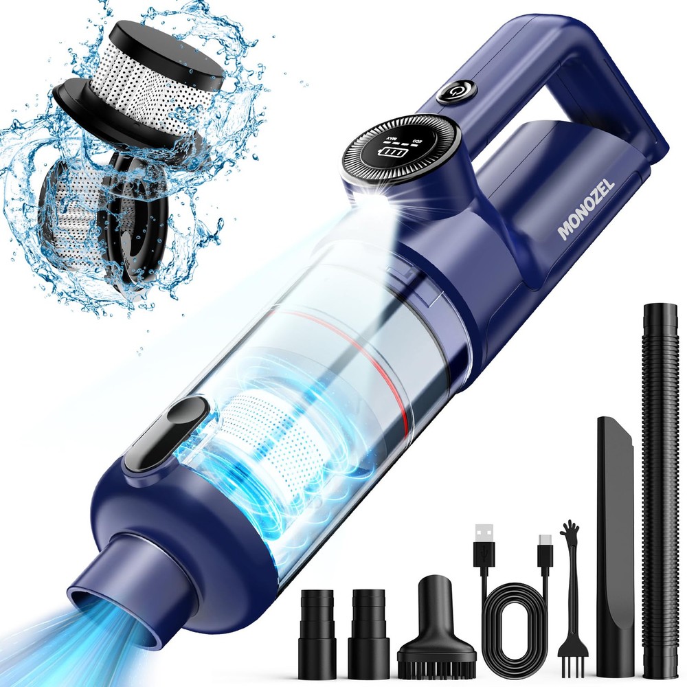 Handheld Vacuum Cordless - Car Vacuum Cleaner with Brushless Motor, 15000Pa S...