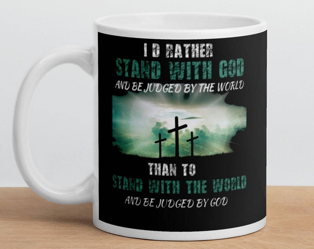 Stand With God White Glossy Christian Coffee Tea Mug
