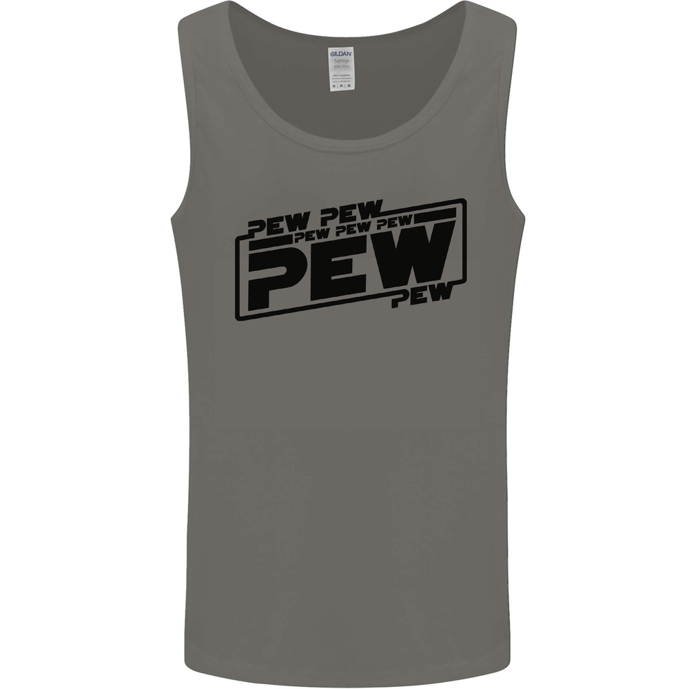 Pew Pew Pew Funny SCI-FI Movie Lightsaber Mens Vest Tank Top