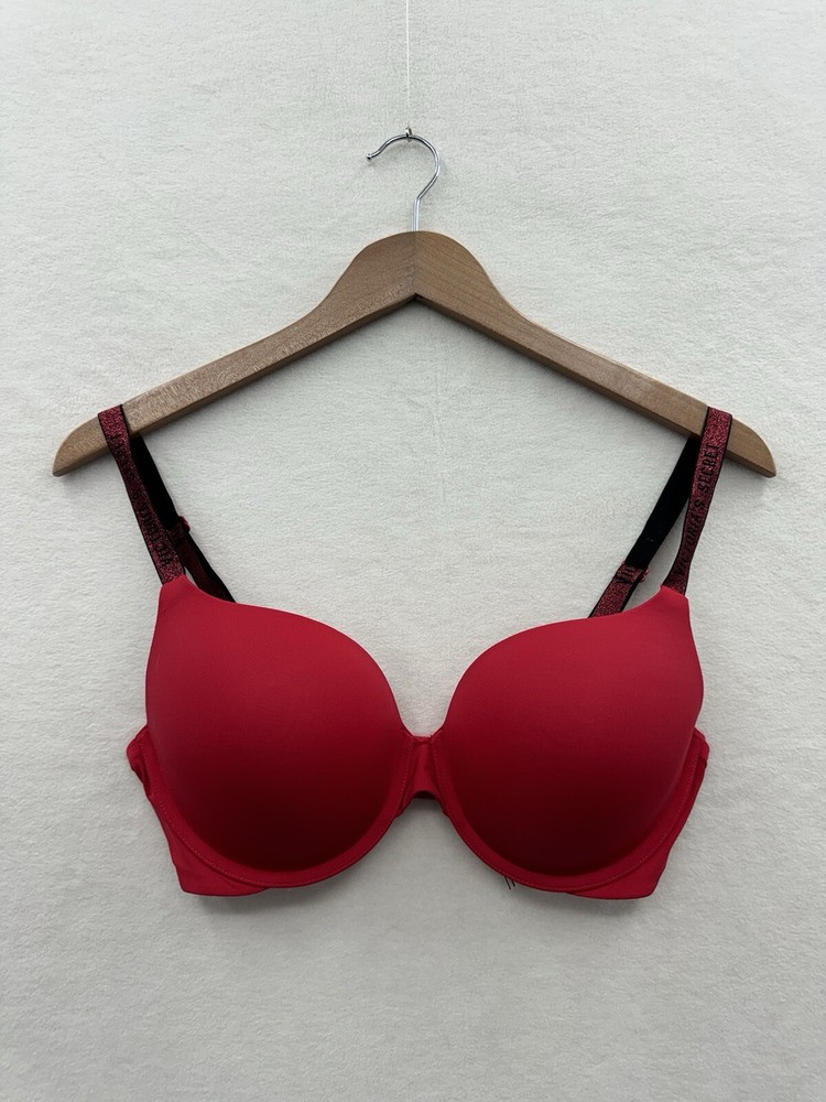 Victoria’s Secret Mujer’s 34DD T-Shirt Push Up Cobertura Completa Sujetador Rojo