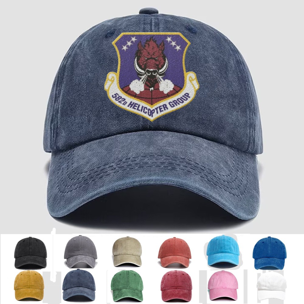 Custom Personalization Embroidered Hat 582nd Helicopter Group, Veteran Cap, Gift