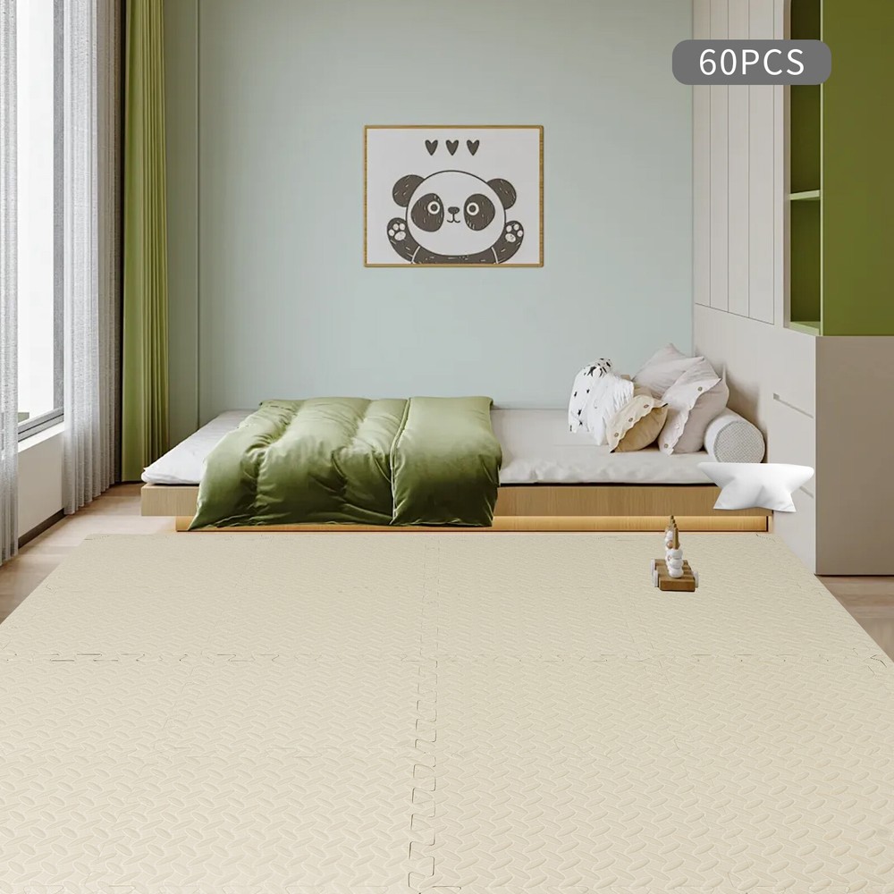 Interlocking Foam Floor Tiles for Kids Playroom 60PCS Soft Puzzle Mats