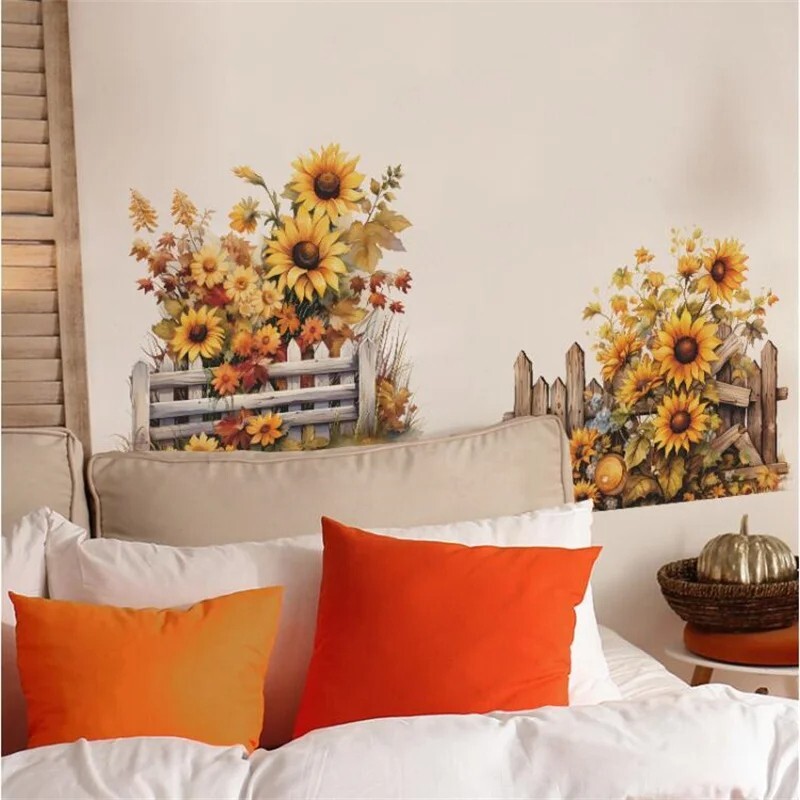 Wall Sticker Flower Decal Garden Plant Art Removable Bedroom Kitchen Home Decor