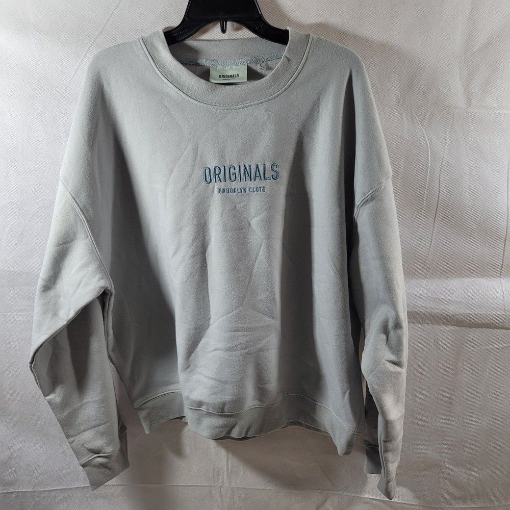 Originals Brooklyn Cloth Sweatshirt Large Gray Crewneck Pullover Streetwear