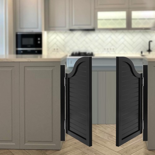 Black Swing Solid Wood Door Partition Door for Shop Entrance Partition Durable