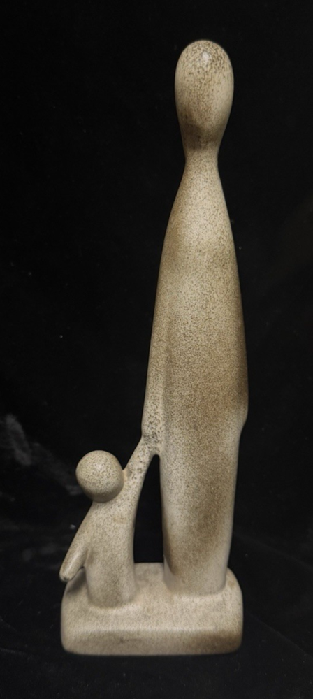 Howard Pierce Ceramic Parent & Child Sculpture 10” Modernist Pottery MCM