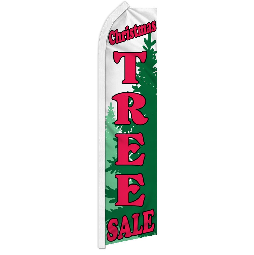 Attract Customers with a Xmas Tree Sale Swooper Feather Flutter Flag for Holiday Advertising-image