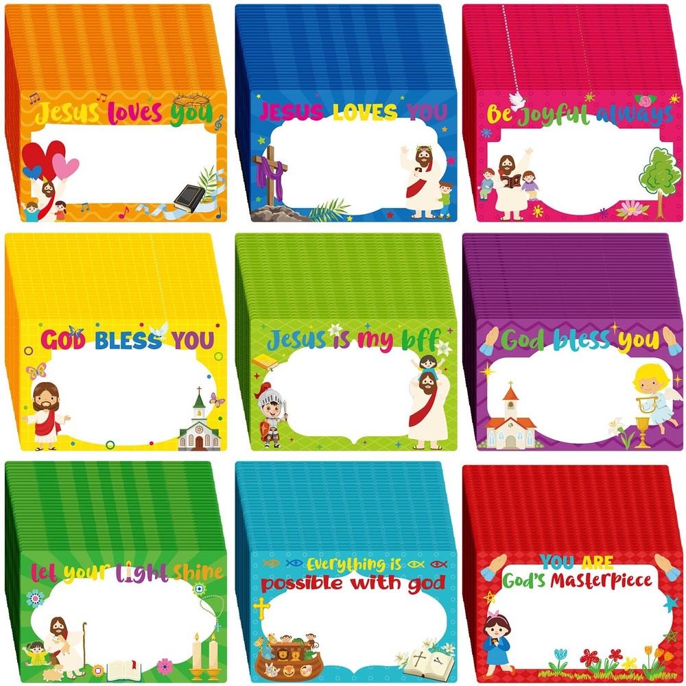 270 Pcs Bible Verse Name Tag Stickers for Desk God Bless Self Adhesive Name L...