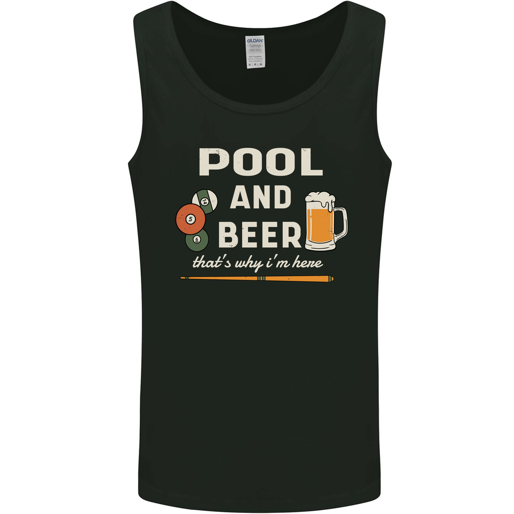 Pool and Beer That's Why I'm Here Mens Vest Tank Top
