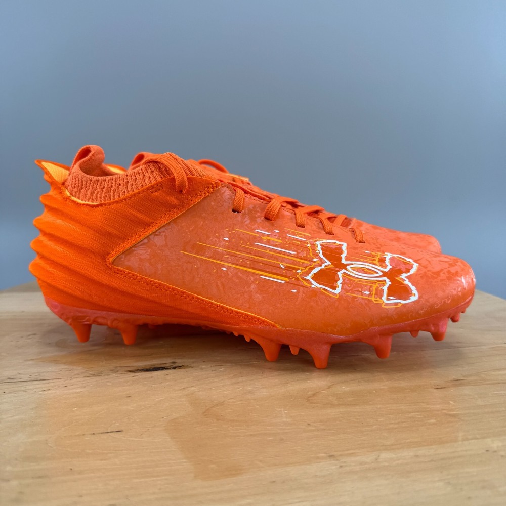 Under Armour Blur Smoke 2.0 MC Suede Mens Size 13 Football Cleats Orange NEW