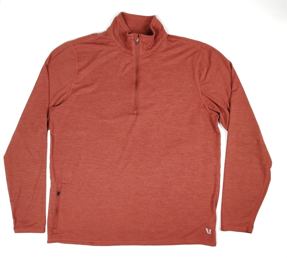 Vuori Men's Ease Performance Stretch 1/2 Zip Pullover Long Sleeve Brown Size L