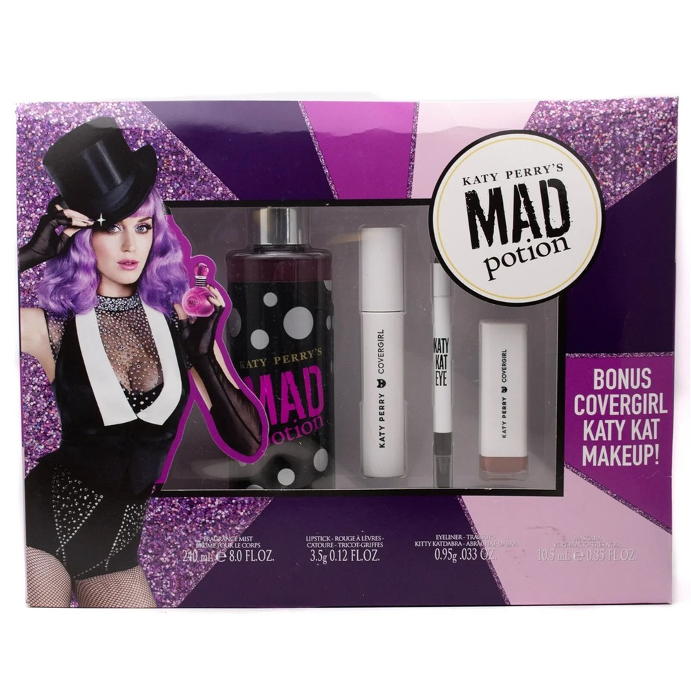 Katy Perry Mad Potion 4pc Fragrance Mist & Covergirl Makeup Gift Set