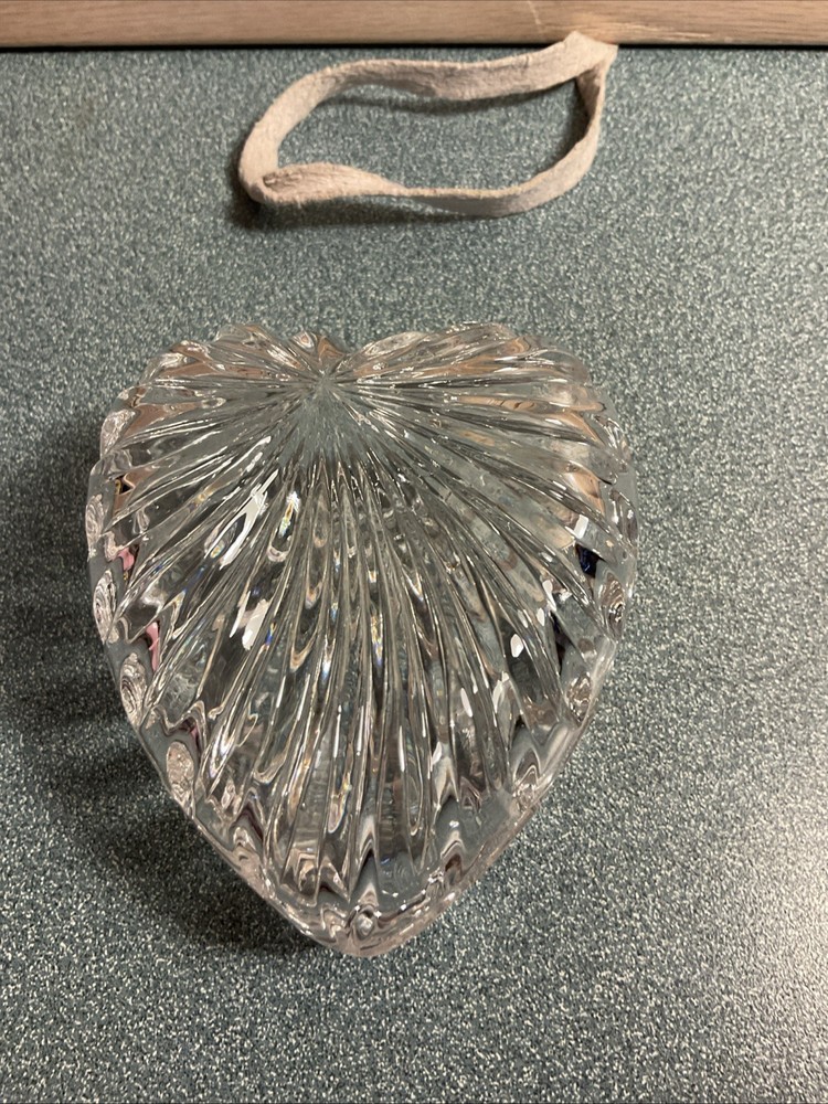 Vintage Crystal Heart Jewelry Box with Rhinestone Accents  