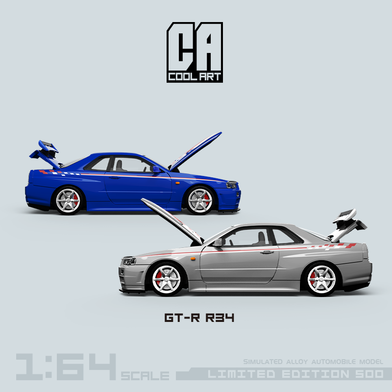 COOL ART 1:64 Nissan GT-R R34 Diecast Model Car