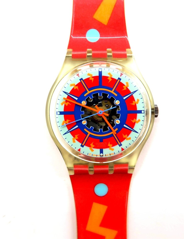 Vintage 1994 Swatch Victoire GK173 Watch with Case & Papers - Damaged Band NOS