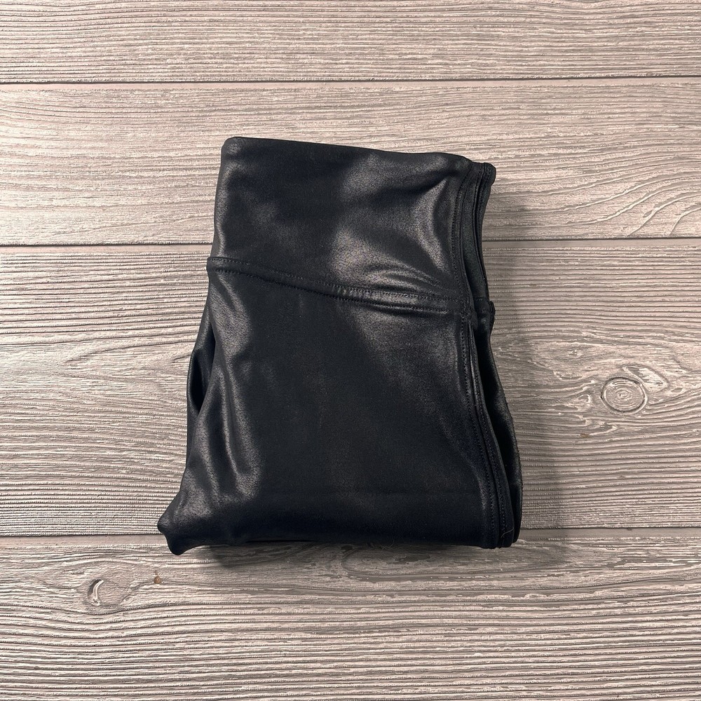 Spanx Faux Leather Leggings Women’s Small Black Pull On Bottoms