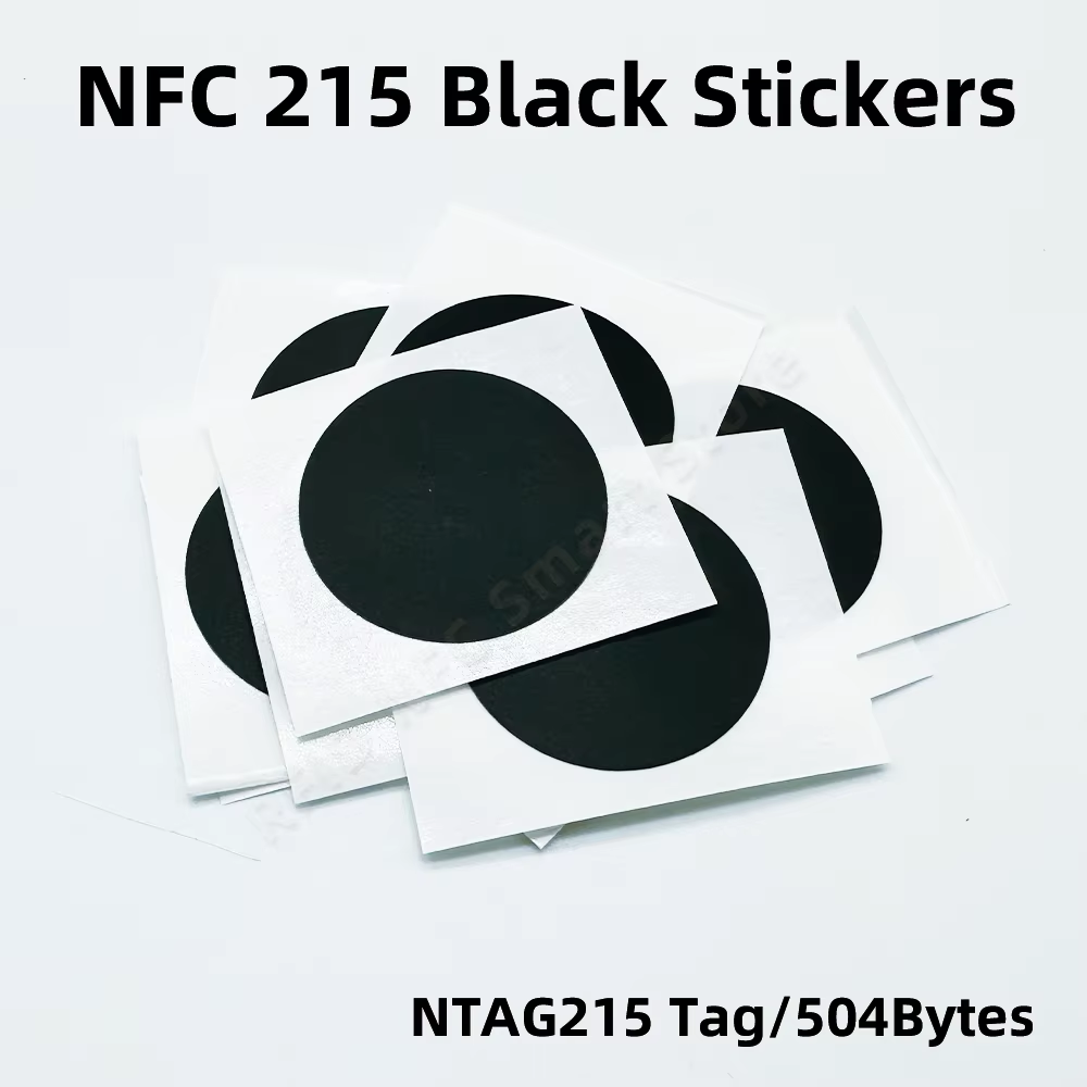 NFC 215 Black Tag 13.56Mhz ISO14443A 504 Bytes Black Sticker Ntag 215 NFC Sticke