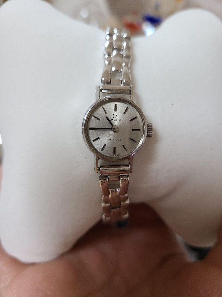 Omega Deville Ladies Vintage Swiss Manual Watch Silver Round Japan Movement  