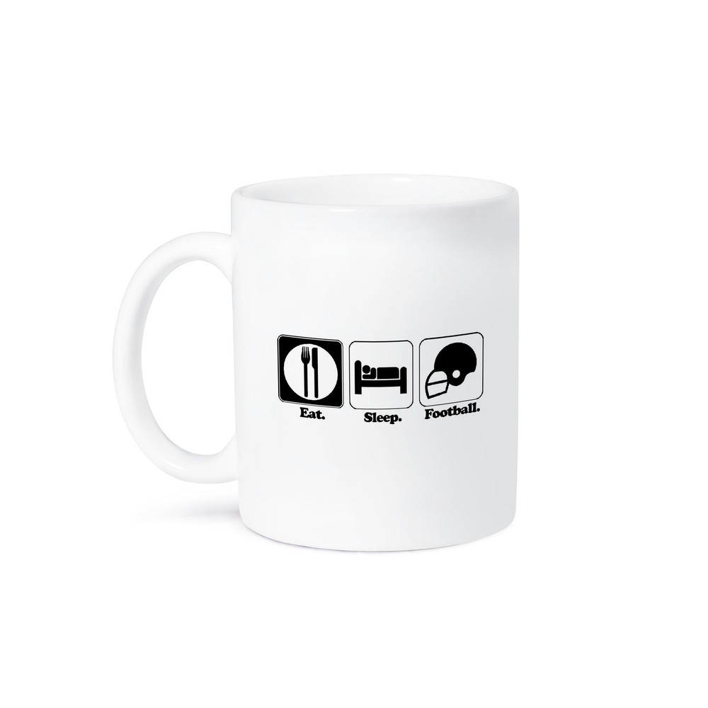 3dRose Eat Sleep Football Funny Hobby Lifestyle Design Mug