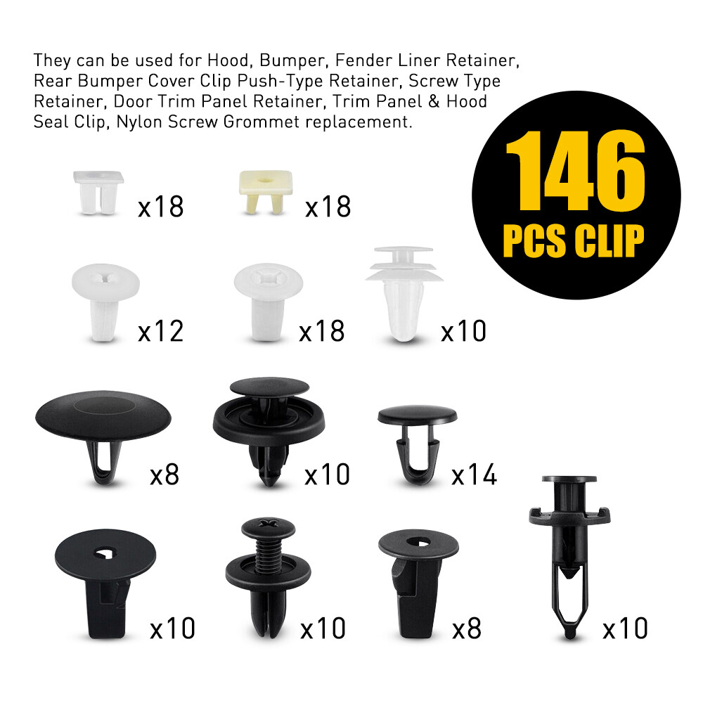 146x For Toyota Fender Door Hood Bumper Trim Clip Retainer Fastener Assortment A