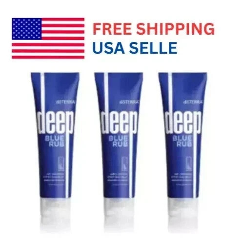 3 PACK DoTERRA Deep Blue doterra Rub Body Cream - 4 oz EXP:03/2027 +