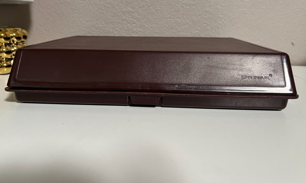 Vintage Tupperware Personal Valet Desk Organizer With Tray #1868 #1869 Brown