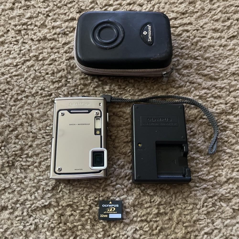 Olympus Stylus 1030 SW Waterproof Digital Camera with Memory Card Battery Charger Kit