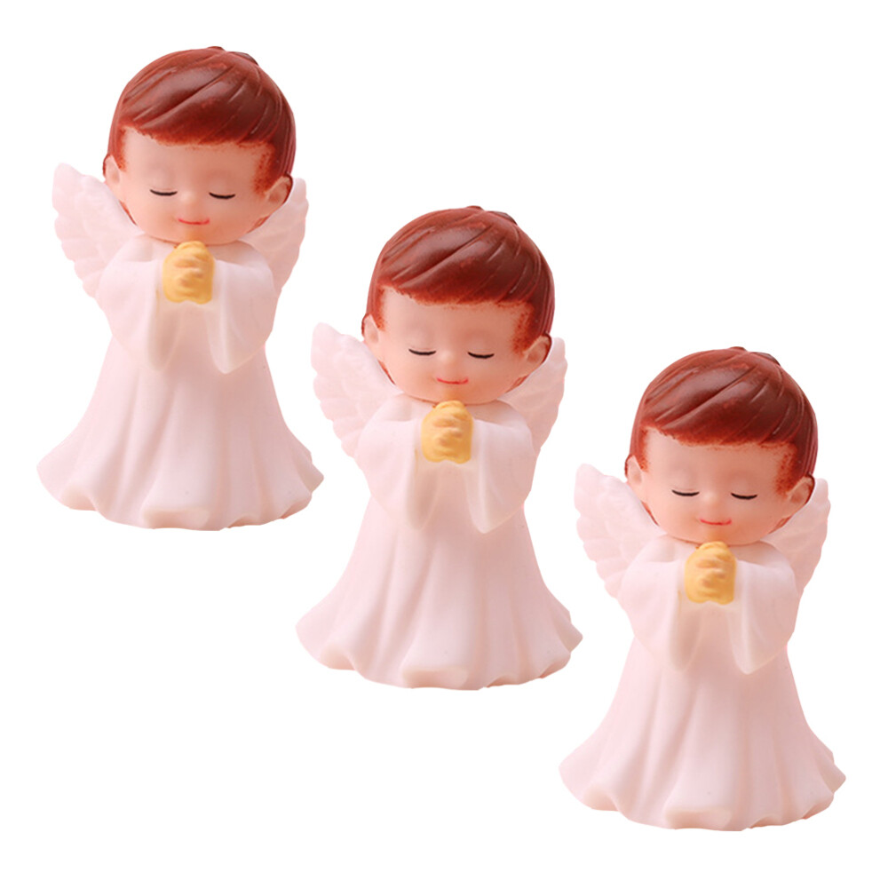 3 Pcs Figurines Angel Praying Desktop Decor Decorative Prop